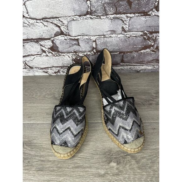 Vidorreta Metallic Silver Blue Rope Espadrilles Wedge Sandals Women 41EU/10.5US - Picture 11 of 16